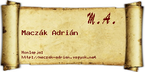 Maczák Adrián névjegykártya